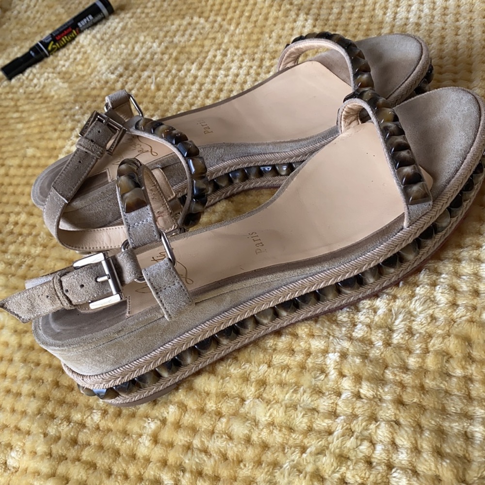 Christian Louboutin sandals, taupe